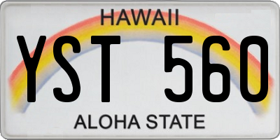 HI license plate YST560