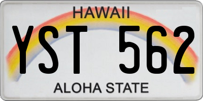 HI license plate YST562