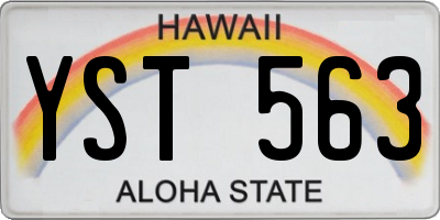 HI license plate YST563