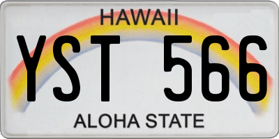 HI license plate YST566