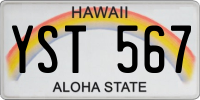 HI license plate YST567