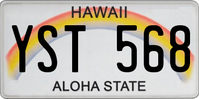 HI license plate YST568
