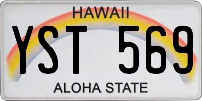 HI license plate YST569
