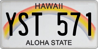 HI license plate YST571