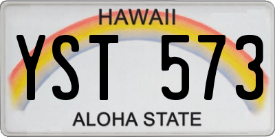 HI license plate YST573