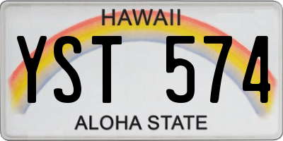 HI license plate YST574
