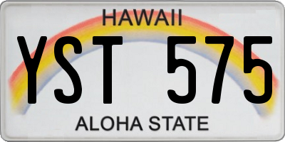 HI license plate YST575