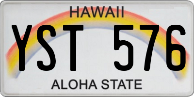 HI license plate YST576