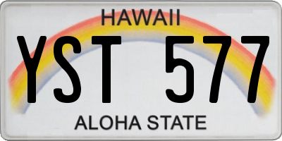 HI license plate YST577