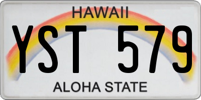 HI license plate YST579