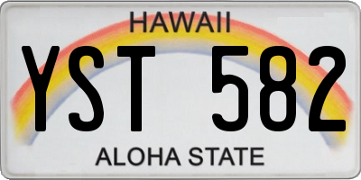 HI license plate YST582