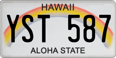 HI license plate YST587