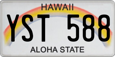 HI license plate YST588