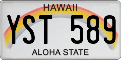 HI license plate YST589