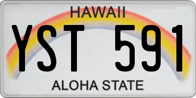 HI license plate YST591