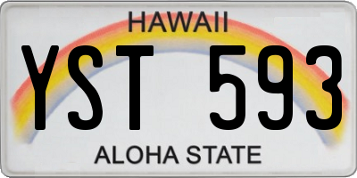 HI license plate YST593