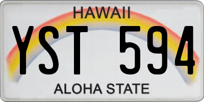 HI license plate YST594
