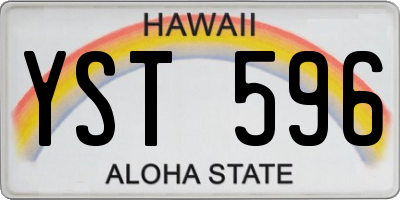 HI license plate YST596