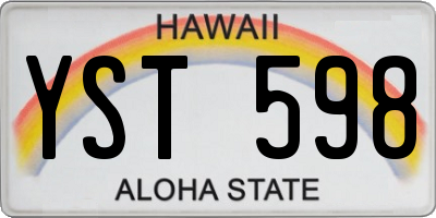 HI license plate YST598