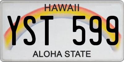 HI license plate YST599