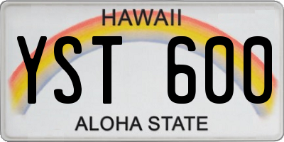 HI license plate YST600