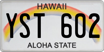 HI license plate YST602