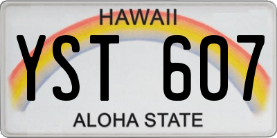 HI license plate YST607