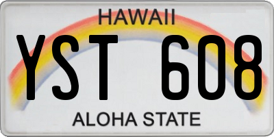 HI license plate YST608