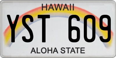 HI license plate YST609