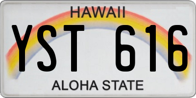 HI license plate YST616
