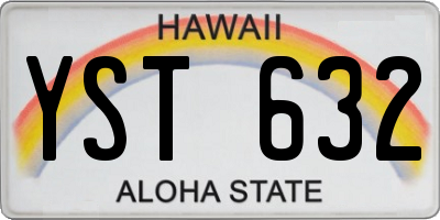 HI license plate YST632