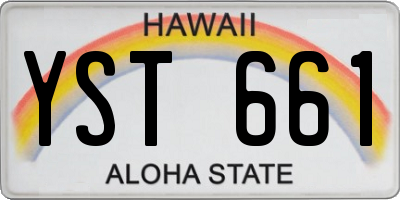HI license plate YST661