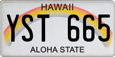 HI license plate YST665