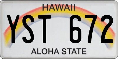 HI license plate YST672