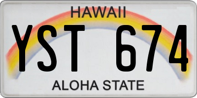 HI license plate YST674