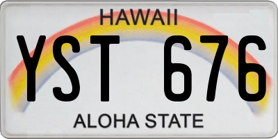 HI license plate YST676