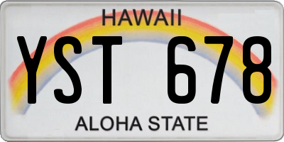 HI license plate YST678