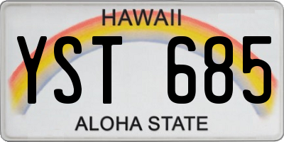 HI license plate YST685