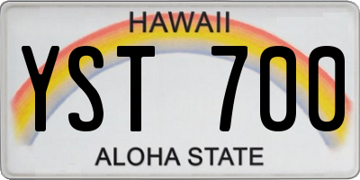 HI license plate YST700