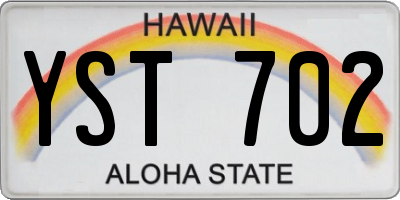 HI license plate YST702