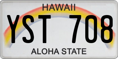 HI license plate YST708