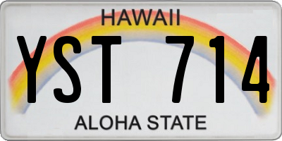 HI license plate YST714