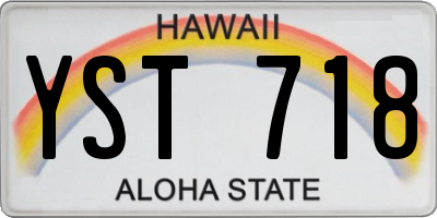 HI license plate YST718