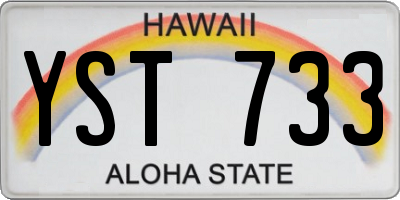 HI license plate YST733