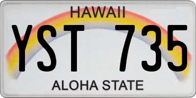 HI license plate YST735