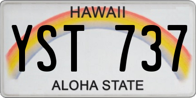 HI license plate YST737