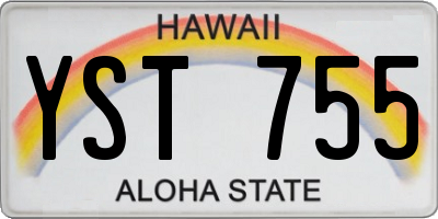 HI license plate YST755