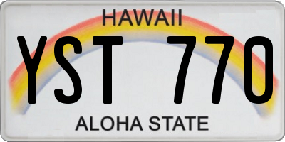 HI license plate YST770