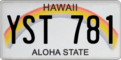 HI license plate YST781