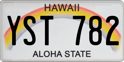 HI license plate YST782
